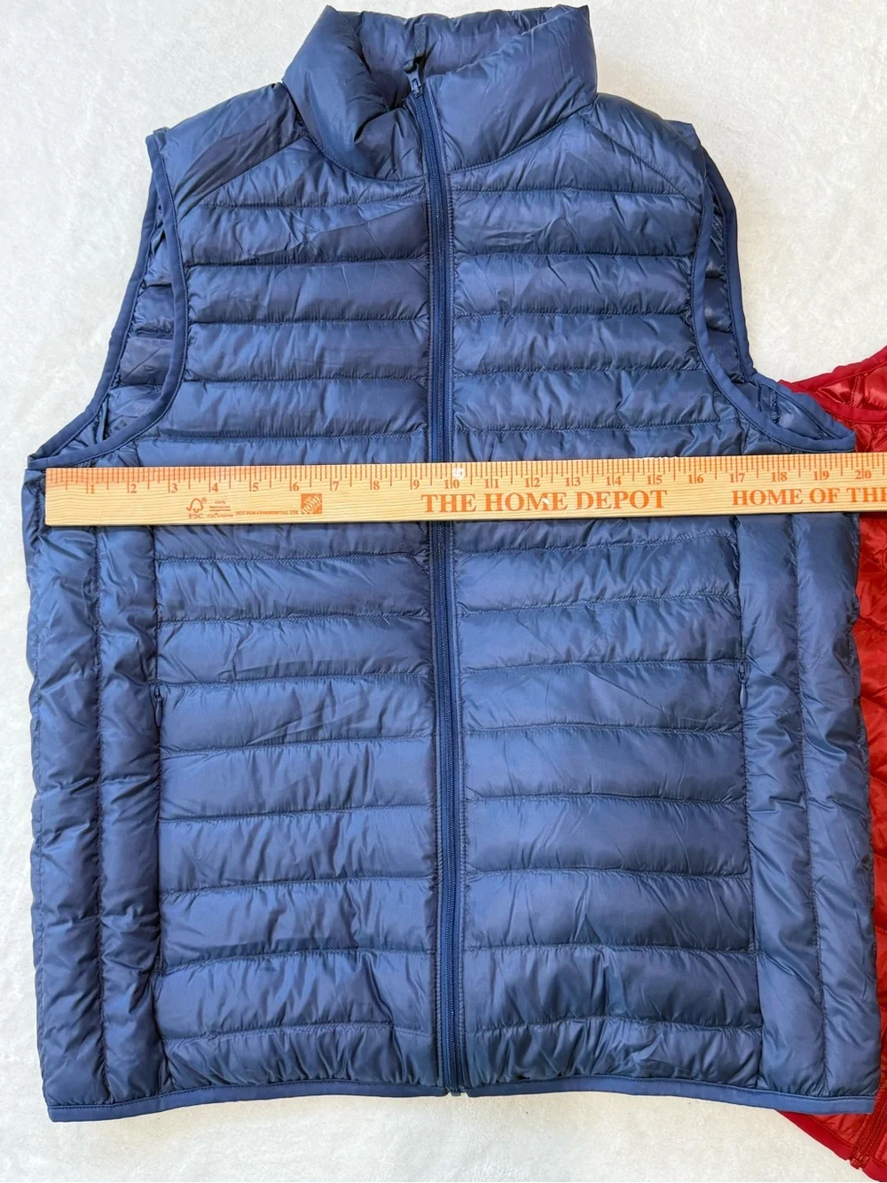 2 Vests-Uniqlo Medium Packable Quilted Vests -Blue and Red Zippered Lightweight